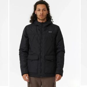 New Rip Curl Men's Black Puffer Jacket